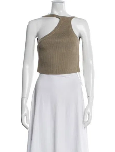 Pre-owned Jacquemus Linen Asymmetrical Crop Top In Neutral