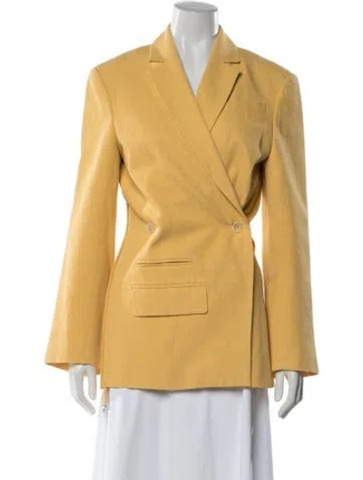 Pre-owned Jacquemus Linen Blazer In Yellow