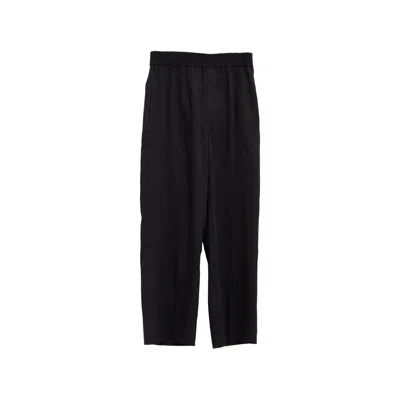 Jacquemus Linen Blend Trousers In Black