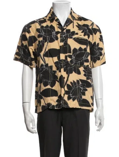 Pre-owned Jacquemus Linen Floral Print Dress Shirt In Yellow