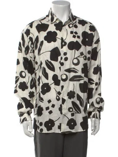 Pre-owned Jacquemus Linen Floral Print Shirt In Multicolor