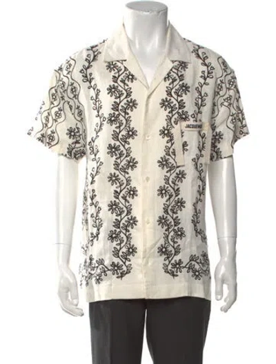 Pre-owned Jacquemus Linen Floral Print Shirt In Neutrals