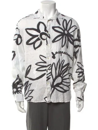 Pre-owned Jacquemus Linen Floral Print Shirt In Neutrals