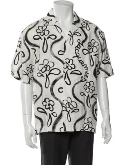 Pre-owned Jacquemus Linen Floral Print Shirt In White