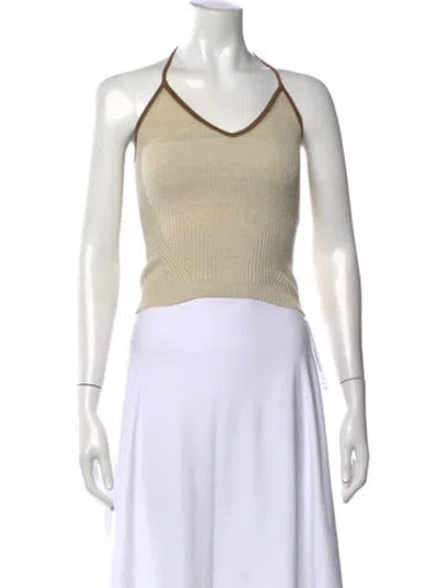 Pre-owned Jacquemus Linen Halterneck Crop Top In Neutrals