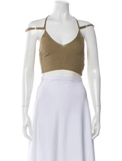 Pre-owned Jacquemus Linen Halterneck Crop Top In Neutrals