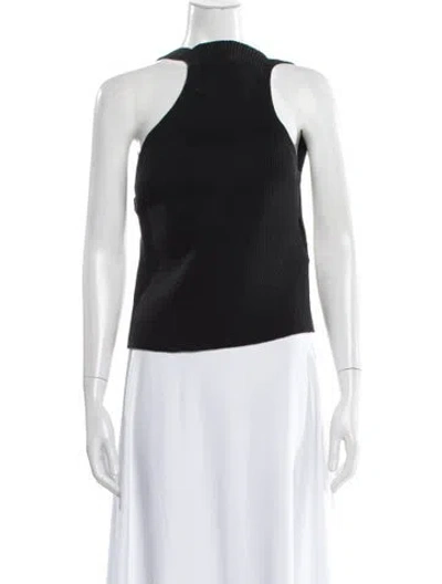 Pre-owned Jacquemus Linen Halterneck Crop Top W/ Tags In Black