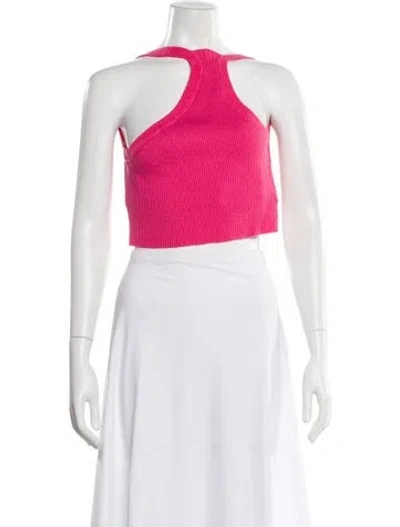 Pre-owned Jacquemus Linen Halterneck Crop Top W/ Tags In Pink
