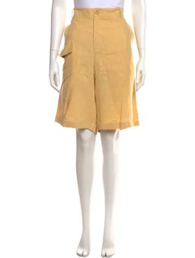 Pre-owned Jacquemus Linen Knee-length Shorts In Yellow