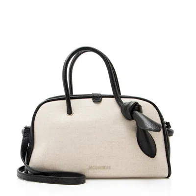 Jacquemus Linen Le Turismo Small Bowling Bag In Multi