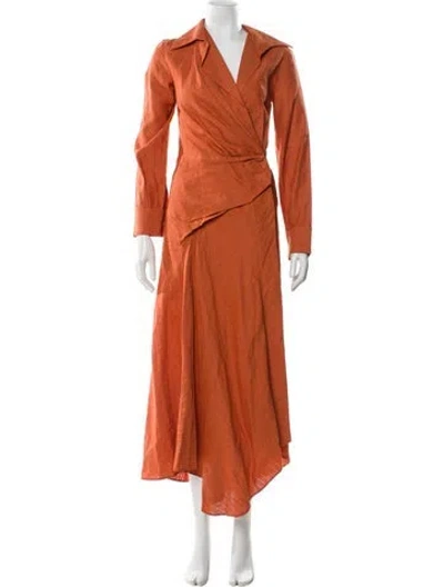 Pre-owned Jacquemus Linen Long Dress In Orange