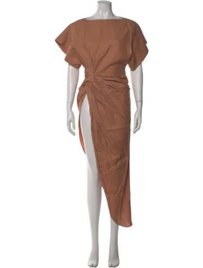 Pre-owned Jacquemus Linen Long Dress W/ Tags In Brown