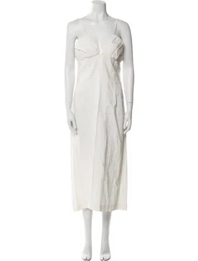 Pre-owned Jacquemus Linen Long Dress In White