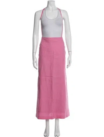 Pre-owned Jacquemus Linen Long Skirt In Pink