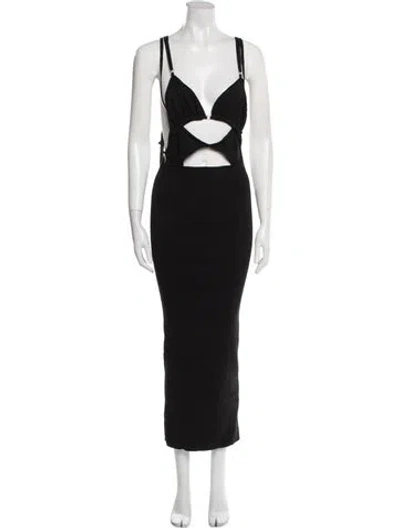 Pre-owned Jacquemus Linen Midi Length Dress In Black