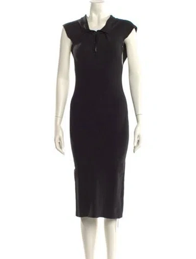 Pre-owned Jacquemus Linen Midi Length Dress In Black