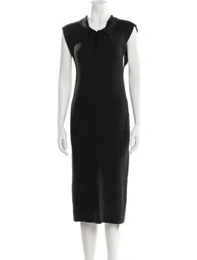 Pre-owned Jacquemus Linen Midi Length Dress In Black
