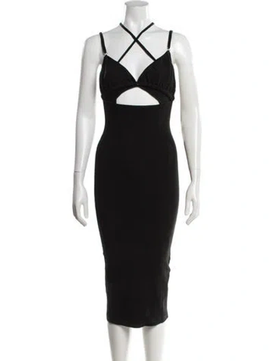 Pre-owned Jacquemus Linen Midi Length Dress In Black