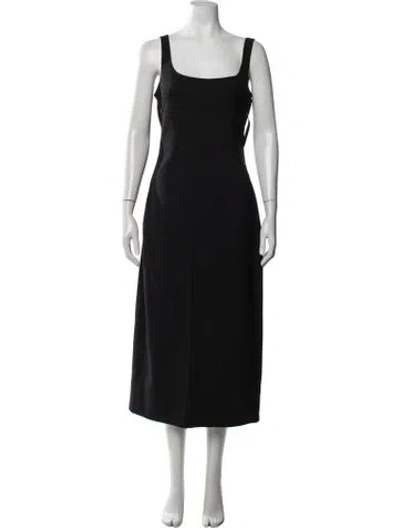 Pre-owned Jacquemus Linen Midi Length Dress In Black