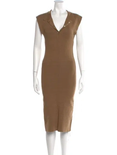 Pre-owned Jacquemus Linen Midi Length Dress In Brown