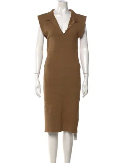 Pre-owned Jacquemus Linen Midi Length Dress In Brown