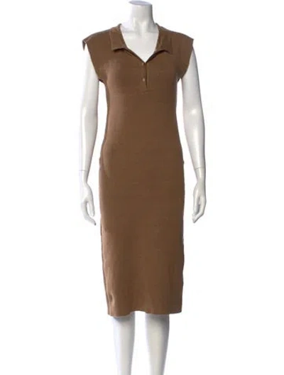 Pre-owned Jacquemus Linen Midi Length Dress In Brown