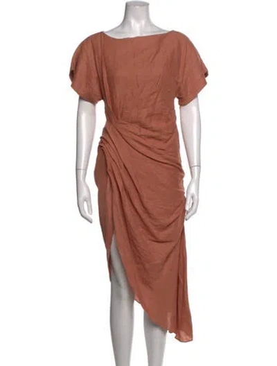 Pre-owned Jacquemus Linen Midi Length Dress In Orange