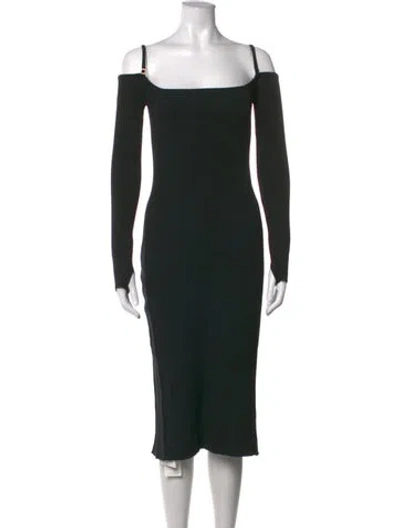 Pre-owned Jacquemus Linen Midi Length Dress W/ Tags In Black