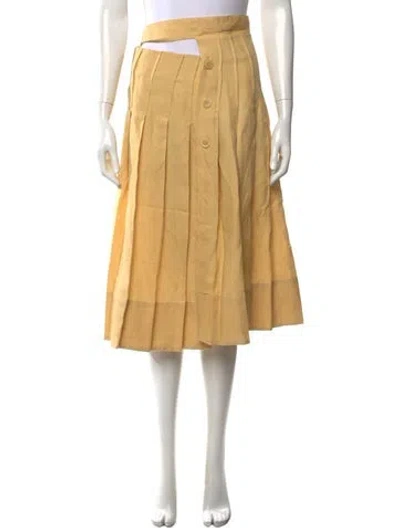 Pre-owned Jacquemus Linen Midi Length Skirt In Yellow