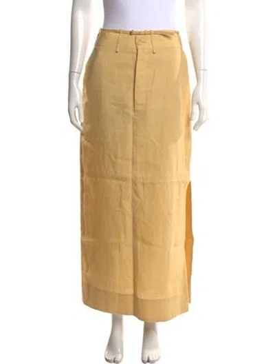 Pre-owned Jacquemus Linen Midi Length Skirt In Yellow