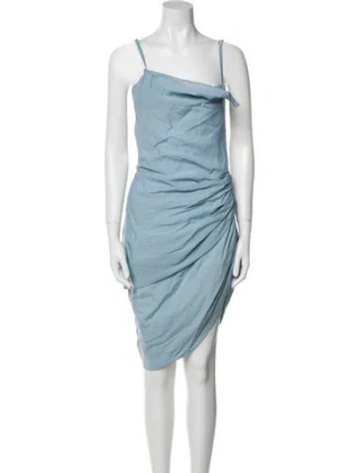 Pre-owned Jacquemus Linen Mini Dress In Blue