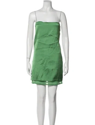 Pre-owned Jacquemus Linen Mini Dress In Green