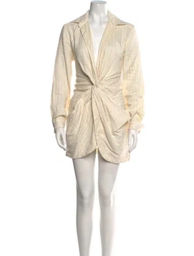 Pre-owned Jacquemus Linen Mini Dress In Neutral