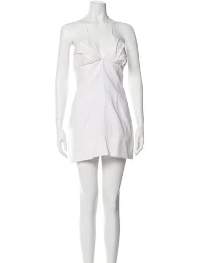 Pre-owned Jacquemus Linen Mini Dress In Neutral