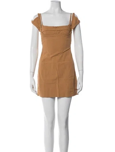 Pre-owned Jacquemus Linen Mini Dress In Neutral