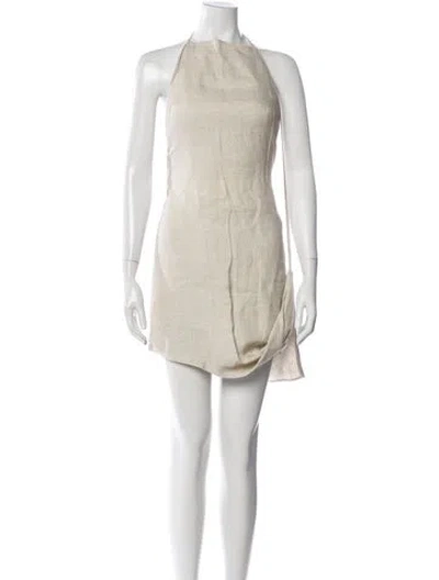Pre-owned Jacquemus Linen Mini Dress In Neutral