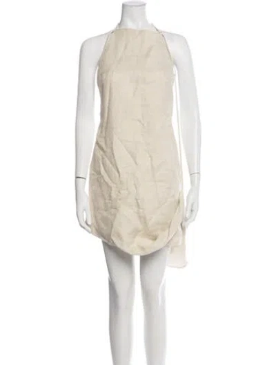 Pre-owned Jacquemus Linen Mini Dress In Neutrals