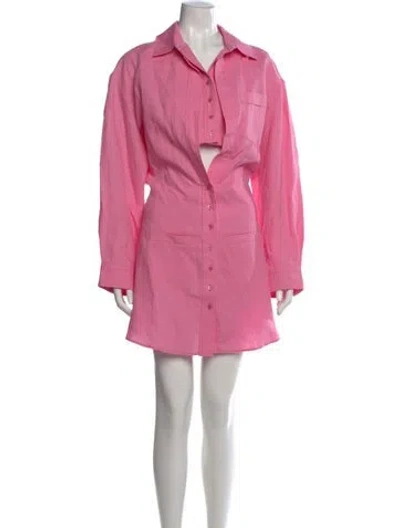 Pre-owned Jacquemus Linen Mini Dress In Pink