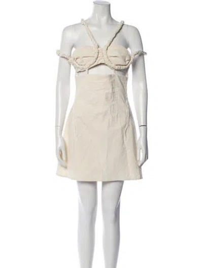 Pre-owned Jacquemus Linen Mini Dress W/ Tags In Neutral