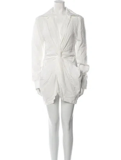 Pre-owned Jacquemus Linen Mini Dress In White