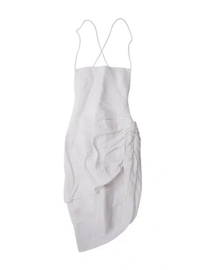 Pre-owned Jacquemus Linen Mini Dress In White