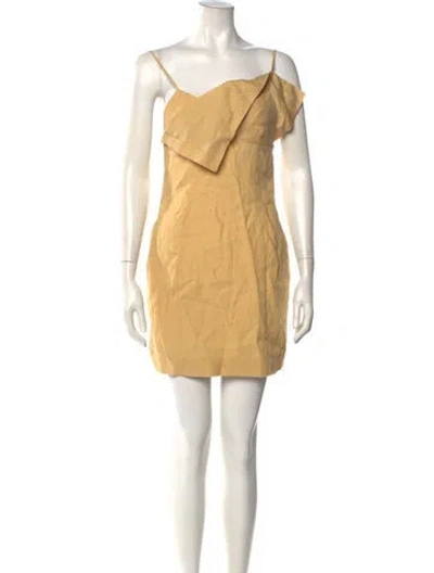 Pre-owned Jacquemus Linen Mini Dress In Yellow