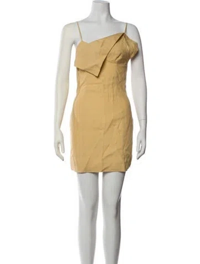 Pre-owned Jacquemus Linen Mini Dress In Yellow
