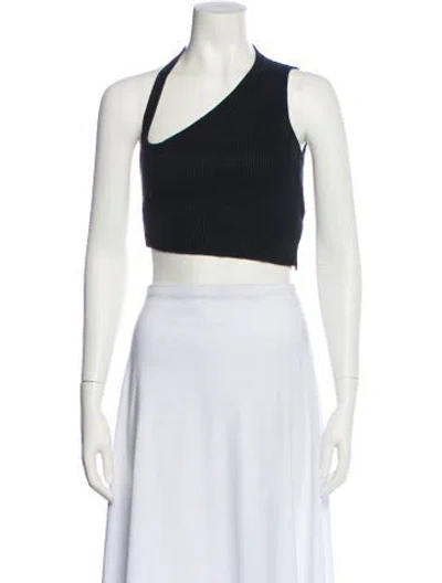 Pre-owned Jacquemus Linen One-shoulder Crop Top In Black