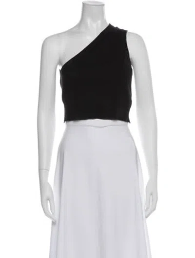 Pre-owned Jacquemus Linen One-shoulder Crop Top In Black