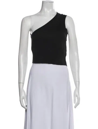 Pre-owned Jacquemus Linen One-shoulder Crop Top In Blue