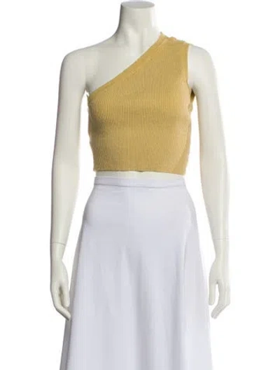 Pre-owned Jacquemus Linen One-shoulder Crop Top In Neutral