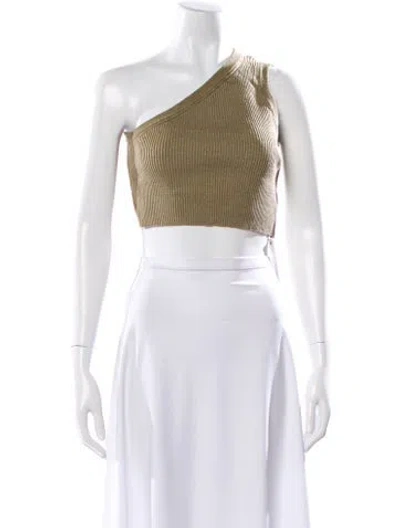 Pre-owned Jacquemus Linen One-shoulder Crop Top In Neutral