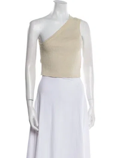 Pre-owned Jacquemus Linen One-shoulder Crop Top In Neutral
