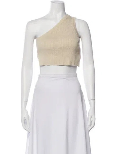 Pre-owned Jacquemus Linen One-shoulder Crop Top In Neutral